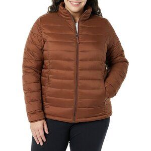 Women’s Toffee Brown 100% Nylon Lightweight Zip-Up Winter Quilted Puffer Jacket